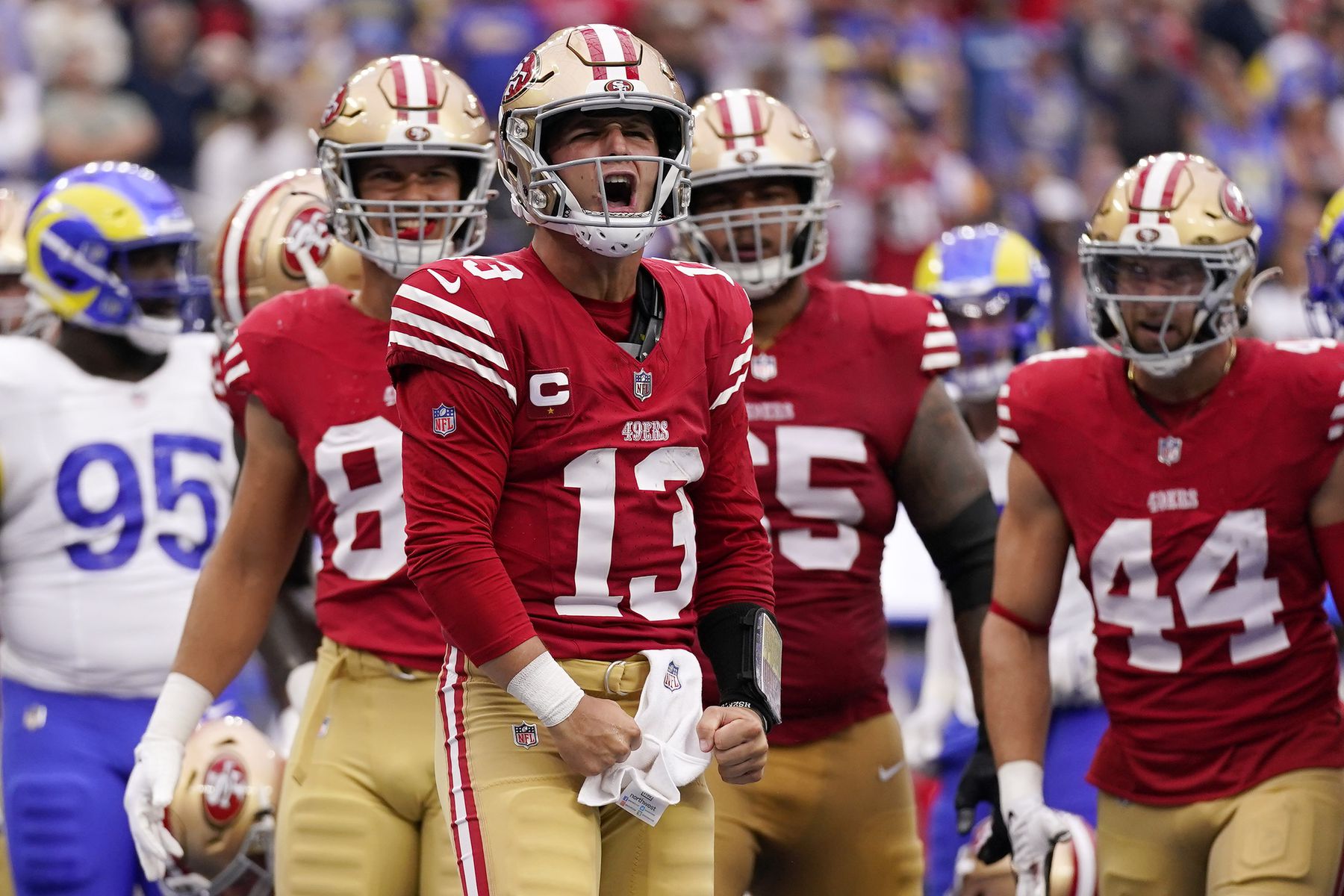 49ers force 2 late turnovers and hold on for a 30-23 rivalry victory over the LA Rams
