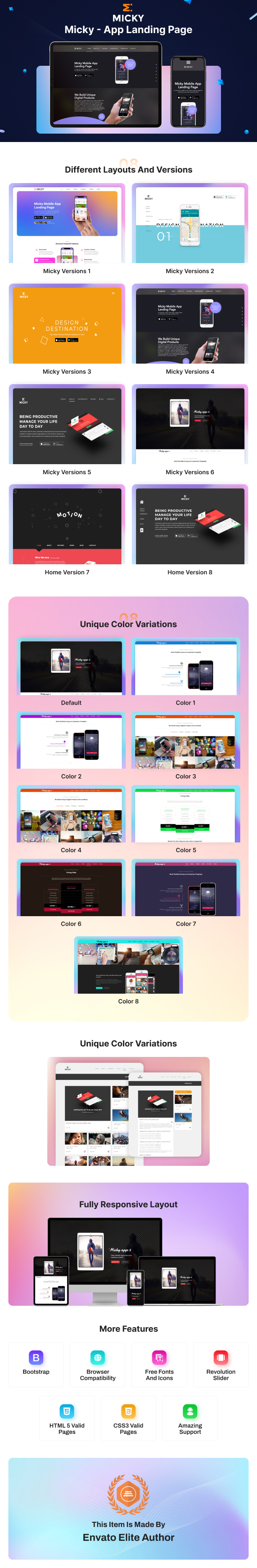 Micky - App showcase HTML Template