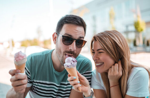 Happy Couple with Ice cream